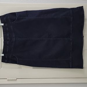 🌟3/$35 cj banks dark blue jean skirt, 16W, elastic waist band